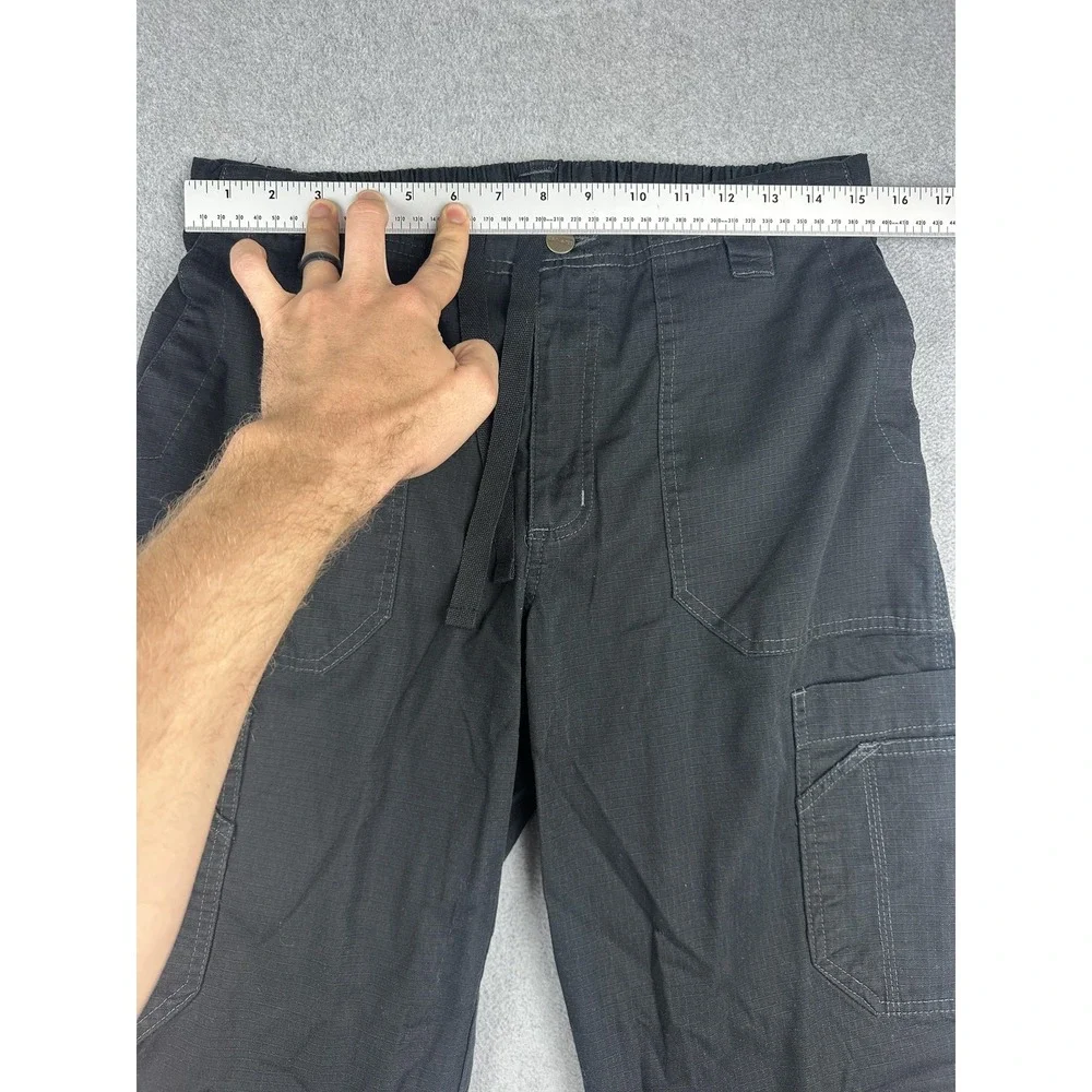 Carhartt Pants Mens Small 30x30 Scrubs Black Cargo Elastic Waist Canvas Workwear